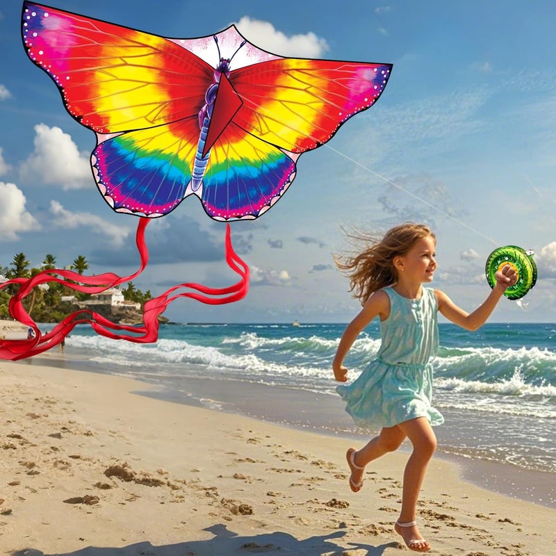 FejoHify Large Butterfly Kite for Kids & Adults, 55" x 28" Easy to Fly Single Line Kite for Kids Ages 4-8, 8-12, Comes with 300 FT Kite String Handle - Image 5
